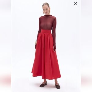 Chic Red Maxi Skirt